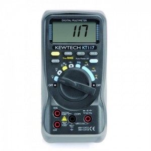 Kewtech KT117 Digital Auto-Ranging TRMS Multimeter With Data Hold, Capacitance + Frequency Measurement, Continuity Buzzer & 6000 Count LCD Display