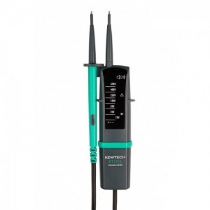 Kewtech KT1710 Double Pole Voltage Tester With UK Specific GS38 Slender Probe Tips IP54 690V AC/DC