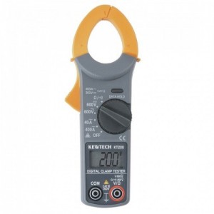 Kewtech KT200 Digital AC Clamp Meter With Data Hold, Continuity Buzzer, 30mm Jaw Size & 4000 Count LCD Display 400A AC | 600V AC