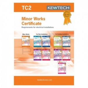 Kewtech TC2 A4 Minor Works Certificates Pad (40 Sheets)