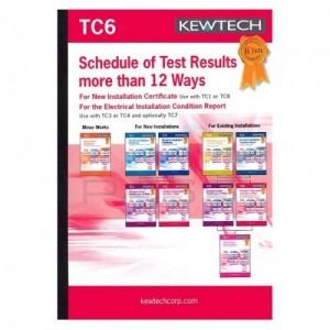 Kewtech Electrical Certificate Books TC1 TC2 TC3 TC4 TC5 TC6 TC7 TC8