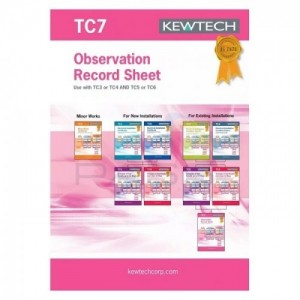 Kewtech TC7 A4 Observation & Remarks Record Sheet Pad (80 Sheets)