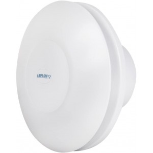 Airflow 72687118 iCONstant HT White Round Low Noise 4 Inch dMEV Continuous Running Axial Fan With Humidistat & On Boost Timer IPX5 24V DC