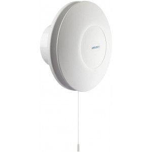 Airflow 72687118 iCONstant HT White Round Low Noise 4 Inch dMEV Continuous Running Axial Fan With Humidistat & On Boost Timer IPX5 24V DC