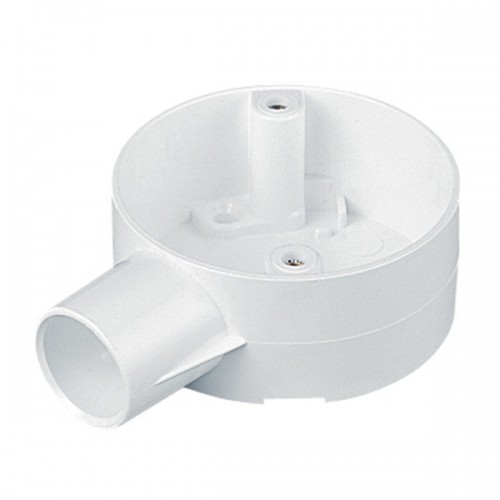 Marshall Tufflex 2MRB2WH White 20mm PVC-U Conduit Round 1 Way Terminal Box