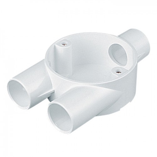 Marshall Tufflex 3MRB14WH White 25mm PVC-U Conduit Round 3 Way Branch Y Box