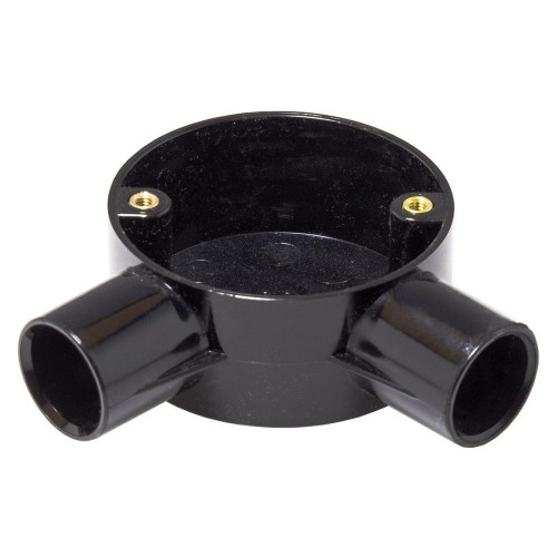 Marshall Tufflex 3MRB4BK Black 25mm PVC-U Conduit Round 2 Way Angle Box