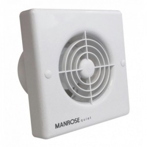 Manrose QF100P QuietFan White Quiet Axial Extractor Fan With Pullcord & Backdraught Shutters IP20 240V