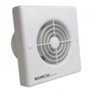 Manrose QF100HX5 QuietFan White Quiet Axial Extractor Fan With Humidistat, Adjustable Timer & Backdraught Shutters IPX5 240V