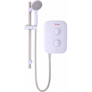 Redring 53531101 RPS9 Pure White Instant Electric Shower With Chrome Riser Rail & Single Mode Shower Head 9.5kW