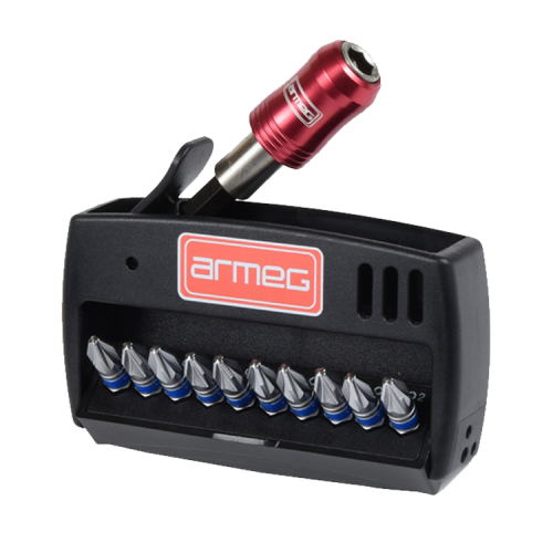 Armeg SDBSET11PZ2 Twister 11 Piece PZ2 ScrewdriverBit Set With Click & Drive Adaptor