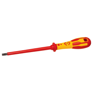 CK Tools T49144-025 Dextro VDE Approved Soft Grip Plain Slotted Screwdriver With Chrome Vanadium Steel Blade 1000V Blade Tip: 2.5mm | Length : 75mm