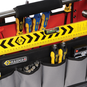 CK Tools MA2636 Magma Black Open Tool Tote With Red Trim Width: 520mm x Depth: 280mm x Height: 350mm