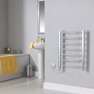 Creda Heating 056924 CLR7C CLR Series Chrome 7 Rail Fluid Filled Flat Ladder Style Electric Towel Rail - Requires Timer 80W
