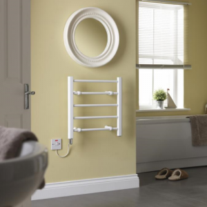 Creda Heating 056931 CLR5W CLR Series White Steel 5 Rail Fluid Filled Flat Ladder Style Electric Towel Rail - Requires Timer 100W