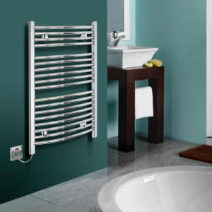 Dimplex TDTR175C TDTR Series Chrome Curved Fluid Filled Ladder Style Electric Towel Rail With Temperature Limiter & Mounting Kit IPX5 120W