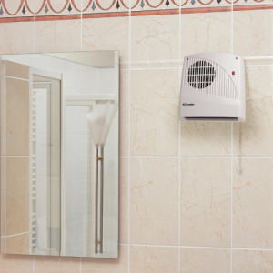 Dimplex FX20VE White Plastic Wall Mounting Downflow Heater With Selectable Heat Settings, Pullcord & 30 Minute Run-Back Timer IP22 2kW