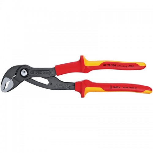 Draper 10644 Knipex Cobra VDE Fully Insulated Waterpump Pliers Length: 250mm 1000V Draper 10644 Knipex Cobra VDE Fully Insulated Waterpump Pliers Length: 250mm 1000V