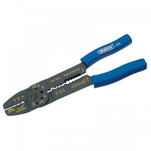 Draper 13657 4 Way Mult-Function Crimping Tool With Moulded Grip Handles Length: 215mm