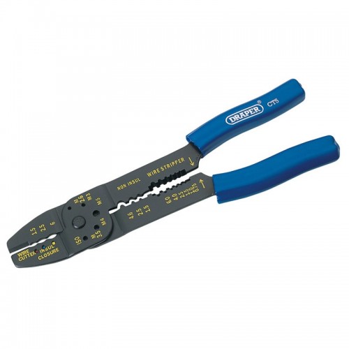Draper 13657 4 Way Mult-Function Crimping Tool With Moulded Grip Handles Length: 215mm