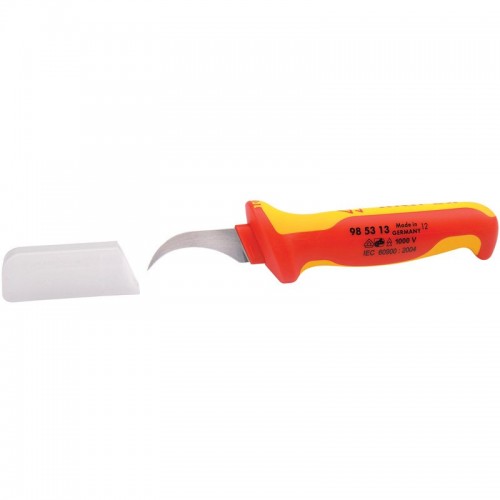 Draper 21490 Knipex VDE Fully Insulated Cable Dismantling Knife With Heavy S Range Handle Length: 155mm | Blade Length: 38mm
