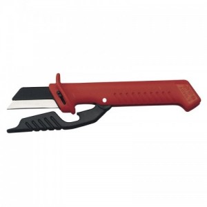 Draper 31885 Knipex VDE Fully Insulated Cable Knife With S Range Insulated Handle & Captive Blade Protector Length: 185mm | Blade Length: 50mm