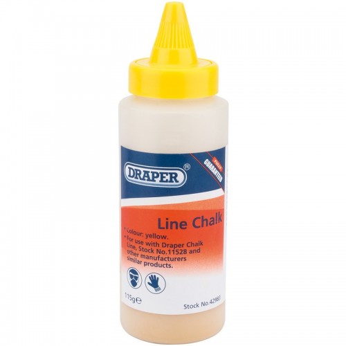 Draper 42983 Yellow Line Chalk In Plastic Bottle With Dispensing Funnel Weight: 115g