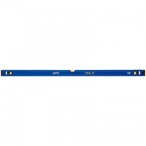 Draper 75101 Blue Aluminium Box Section Spirit Level With 1 Horizontal & 2 Vertical Vials Length: 1200mm