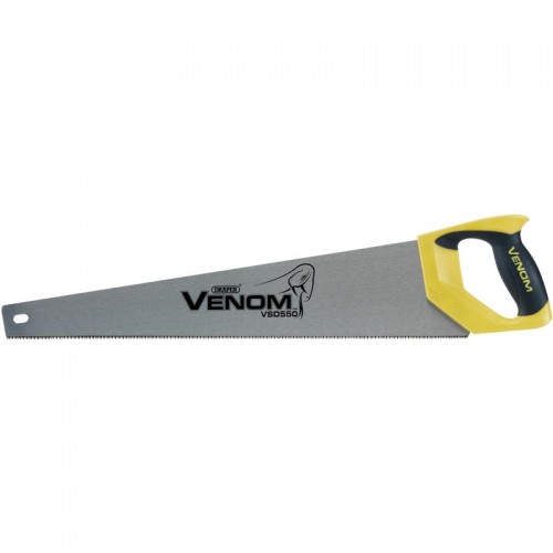 Draper 82197 VENOM Carbon Steel Second Fix Double Ground Handsaw Length: 550mm | PPI: 12