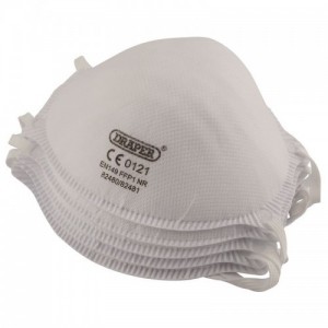 Draper 82480 White FFP1 NR Lightweight Disposable Dust Mask With Elasticated Straps (Pack Size 5)