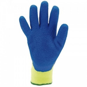 Draper 82595 Heavy Duty Seamless Latex Thermal Gloves With Rubber Coated Palms & Elasticated Cuffs Size: Xtra-Large / 10