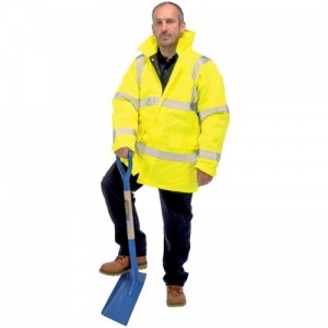 Draper 84720 Yellow PVC Coated Polyester High Visibility Jacket With Reflective Tape Size: Medium