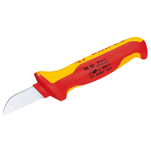 Draper 21489 Knipex VDE Fully Insulated Cable Knife With Heavy S Range Handle Length: 185mm | Blade Length: 50mm