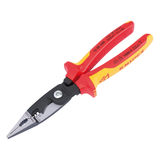 Draper 80803 Knipex VDE Fully Insulated Electrician Universal Installation Pliers With 6 Functions Length: 200mm 1000V Draper 80803 Knipex VDE Fully Insulated Electrician Universal Installation Pliers With 6 Functions Length: 200mm 1000V