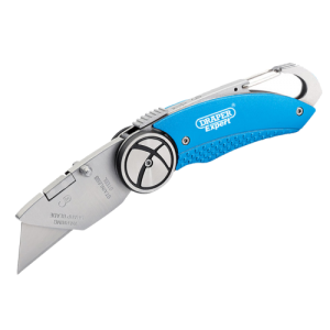 Draper 02896 Expert Anodised Folding Trimming Knife With Safety Locking Mechanism & 5 x Spare Blades
