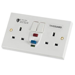 Timeguard RCD05WAVN Valiance+ White 2 Gang Non-Latching (Active) RCD Protected Switchsocket With Dual Flag RCD Technology, Manual Rest & Test Button