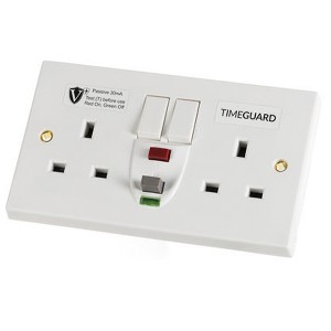 Timeguard RCD06WPVN Valiance+ White 2 Gang Latching (Passive) RCD Protected Switchsocket With Dual Flag RCD Technology, Manual Rest & Test Button