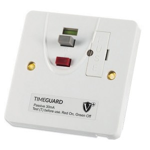 Timeguard RCD11WPVN Valiance+ White Latching (Passive) RCD Protected Unswitched Fused Connection Unit With Dual Flag RCD, Manual Rest & Test Button