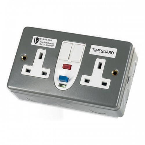 Timeguard RCD07MAVN Valiance Metal Vailance RCD Twin Active Socket