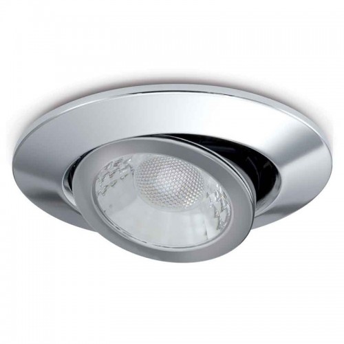 JCC Lighting JC1002/CH V50 Two Colour Selectable Round Dimmable Adjustable Fire-Rated LED Downlight With Chrome Bezel IP20 6W 700Lm 240V