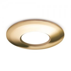 JCC Lighting JC1006/BR Brushed Brass Die-Cast Aluminium Round Bezel For V50 Fire-Rated LED Downlights Dia Ø: 84mm