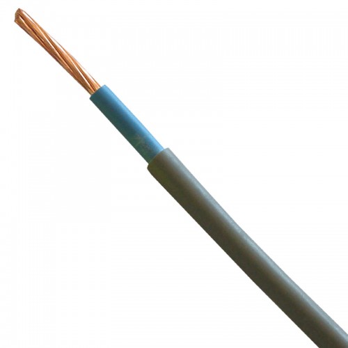 6181YH10BLUGRYA BASEC Approved 6181Y Grey Double Insulated Single Blue Core Surface Wiring Cable 10mm (priced per metre)