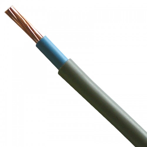 6181YH35BLUGRYA BASEC Approved 6181Y Grey Double Insulated Single Blue Core Surface Wiring Cable 35mm (priced per metre)