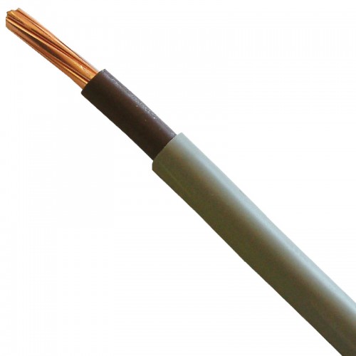 6181YH16BRNGRYC BASEC Approved 6181Y Grey Double Insulated Single Brown Core Surface Wiring Cable 16mm 100m Reel