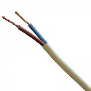 3182Y75WHIC BASEC Approved 3182Y White 2 Core PVC Insulated & Sheathed Circular Flexible Cable 0.75mm 100m Reel