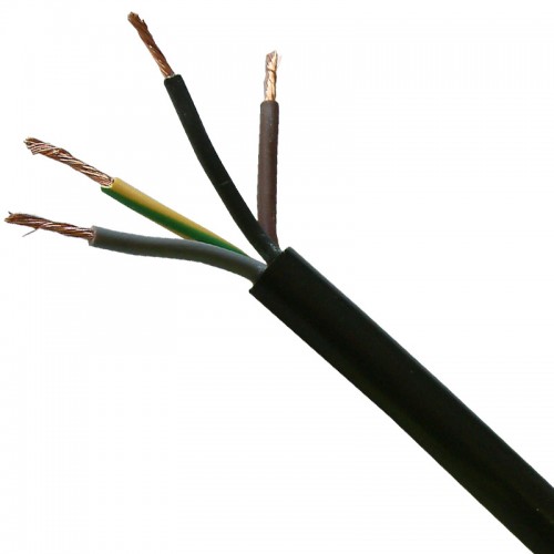 3184Y15BLKB BASEC Approved 3184Y Black 4 Core PVC Insulated & Sheathed Circular Flexible Cable 1.5mm 50m Reel