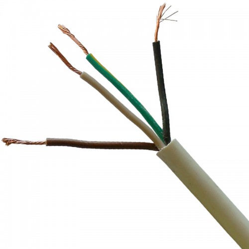 3184B75WHIC BASEC Approved 3184Y White 4 Core PVC Insulated & Sheathed Circular Flexible Cable 0.75mm 100m Reel