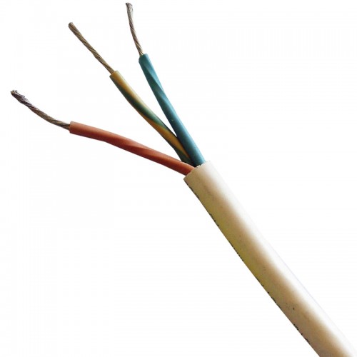 3183TQ25WHIB BASEC Approved 3183TQ White 3 Core Rubber Insulated & HOFR Sheathed Elastometric Heat Resistant Circular Flexible Cable 2.5mm 50m Reel