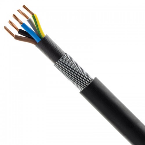 6945X15A BASEC Approved 6945X Black 5 Core PVC Steel Wire Armoured Cable 1.5mm (priced per metre)