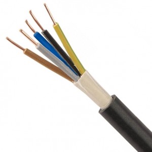 NYY5X15A NYY-J Black 5 Core Circular PVC Insulated / PVC Sheathed Power & Control Cable 1.5mm  (priced per metre)